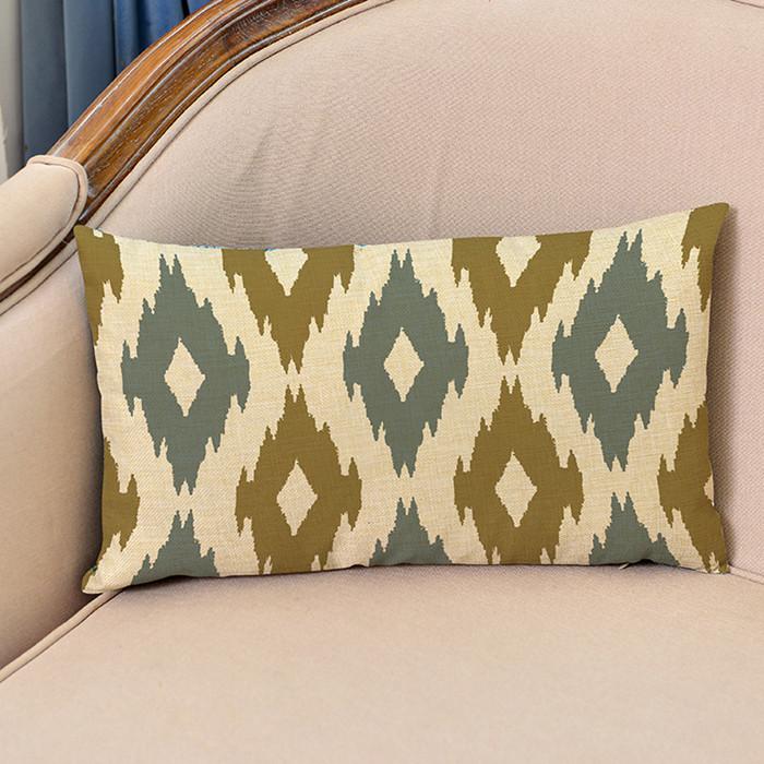 Nordic 30x50cm Geometry Style Cotton Linen Waist Cushion Cover Lattice Stripe Rectangular Sofa Decorative Throw Pillows Cover