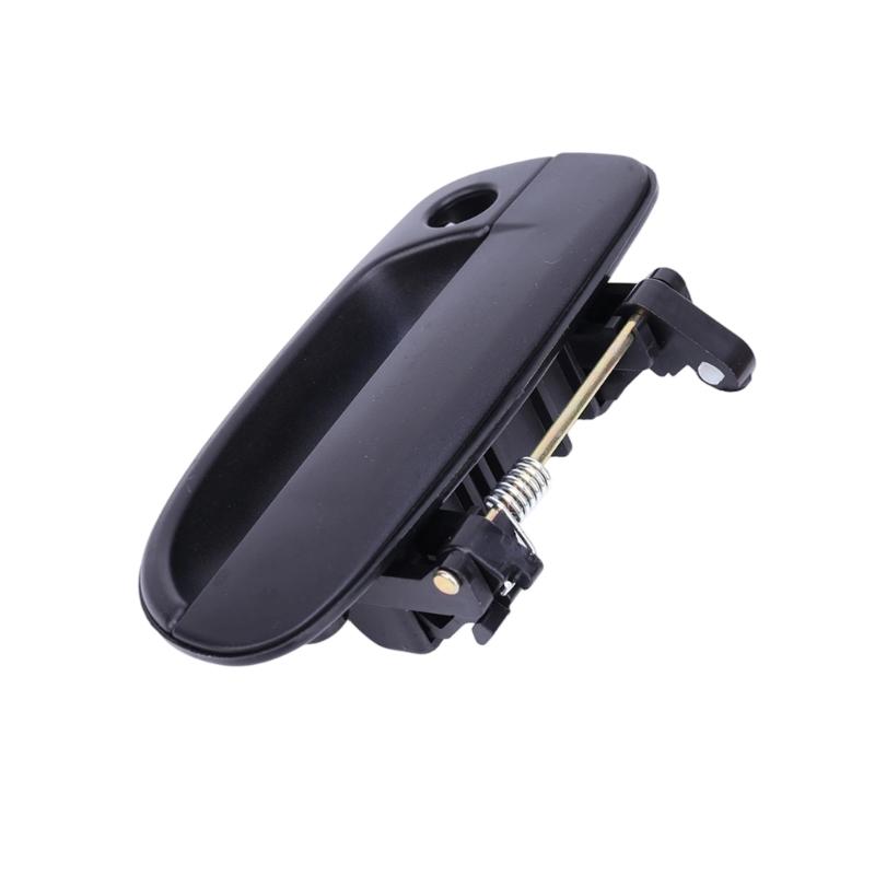 82660-25000 Exterior Door Handle for 1999-2006 Accent, Black Textured ABS Assembly with Metal Linkage, Return Spring, and Round Key Opening
