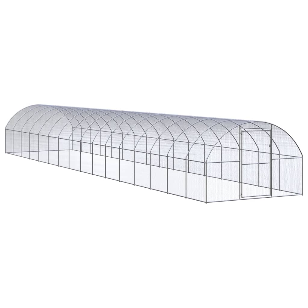 Vidaxl Gabbia Esterna Per Polli, 3X16X2 M, Acciaio Zincato