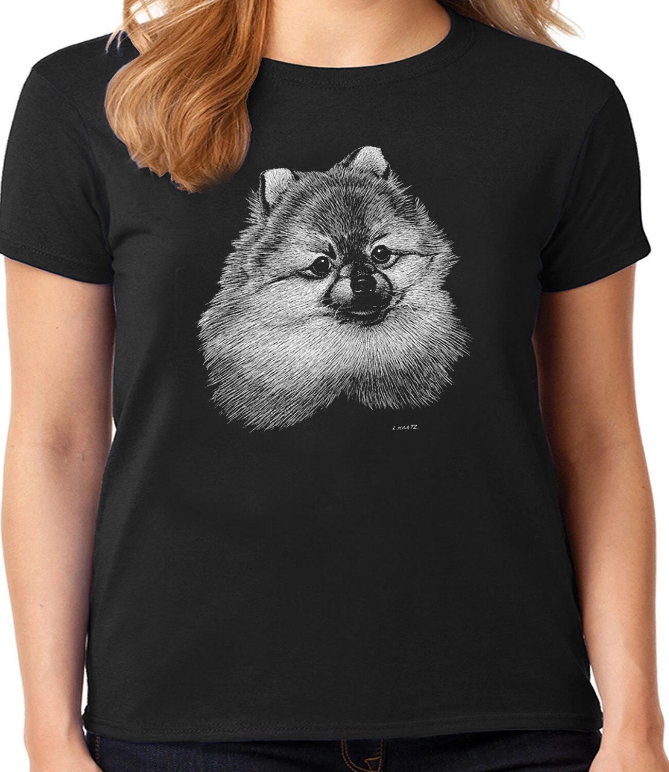 Pomeranian T-shirt for Women Pom Pom Ladies Tee Dog Breed Gifts XL
