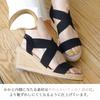 7cm heel rubber fit sandals for [Sest] women, S, black, AHS0401-BLK-S