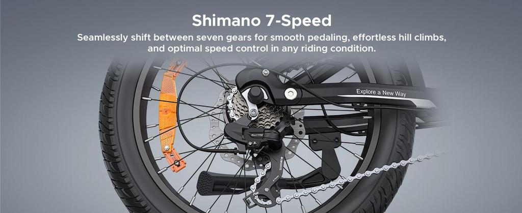 The ENGWE electric bicycle comes with an app, a 48V 13.5Ah battery (range up to 135 km), and 20*3.0 tires.L20 3.0 BOOST