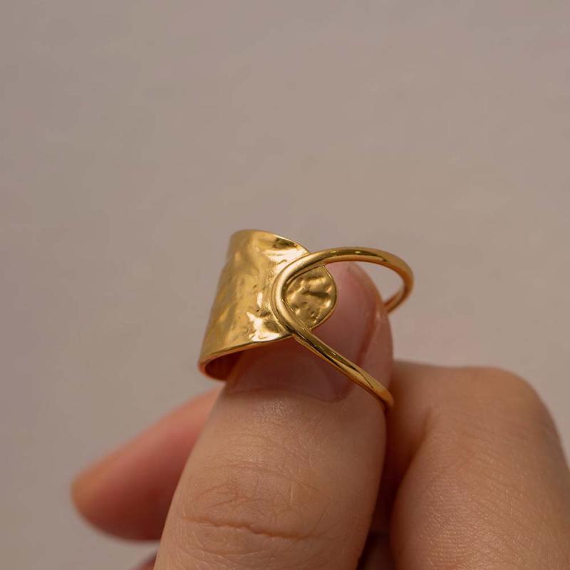 Stainless Steel Irregular Opening Rings for Men Women Geometric Personality Adjustable Finger Rings Party Jewelry Gifts