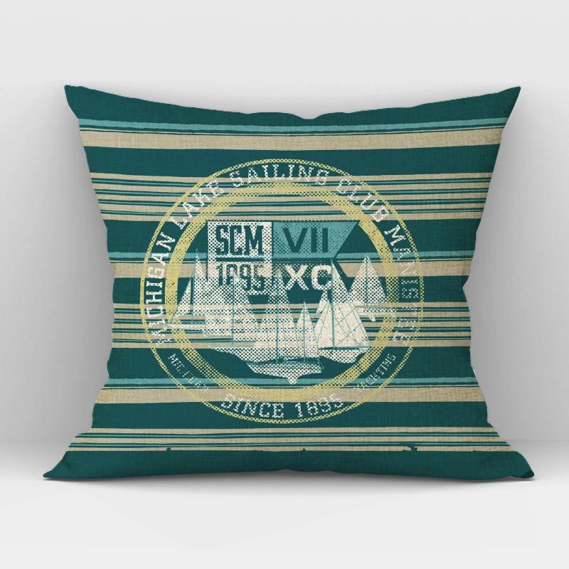 Navigation Anchor Ship Throw Pillows Cover Bedding Camping Hotel Office Pillowcase Ocean Cushion Cover for Home Decor