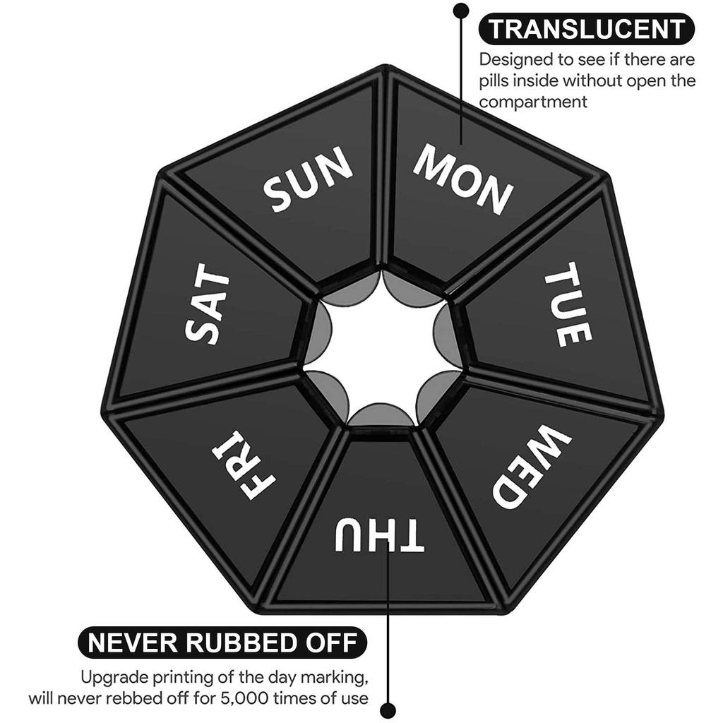 7 Day Pill Box Organizer Portable Travel Pill Storage Box Daily Medicine Pills Reminder For Travel Outdoor Accessories
