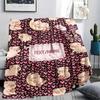 Custom Name,Kawaii Animal Pattern Art Printed Flannel Blanket, soft throw for bedroom sofa, washable,fan merchandise, great gift.chl