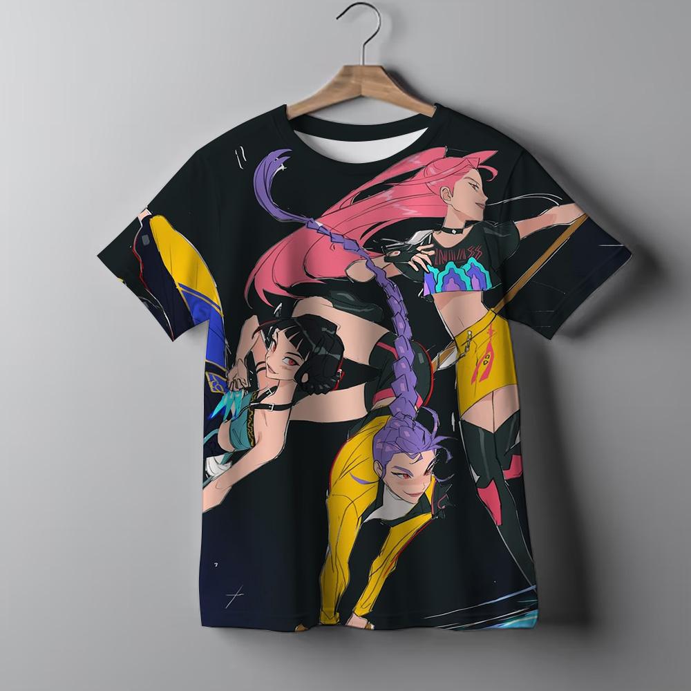 Fashion Casual Kids T-shirt KPop Demon Hunters Cool Girls Tee Top Soft Comfortable Summer Versatile T-shirt