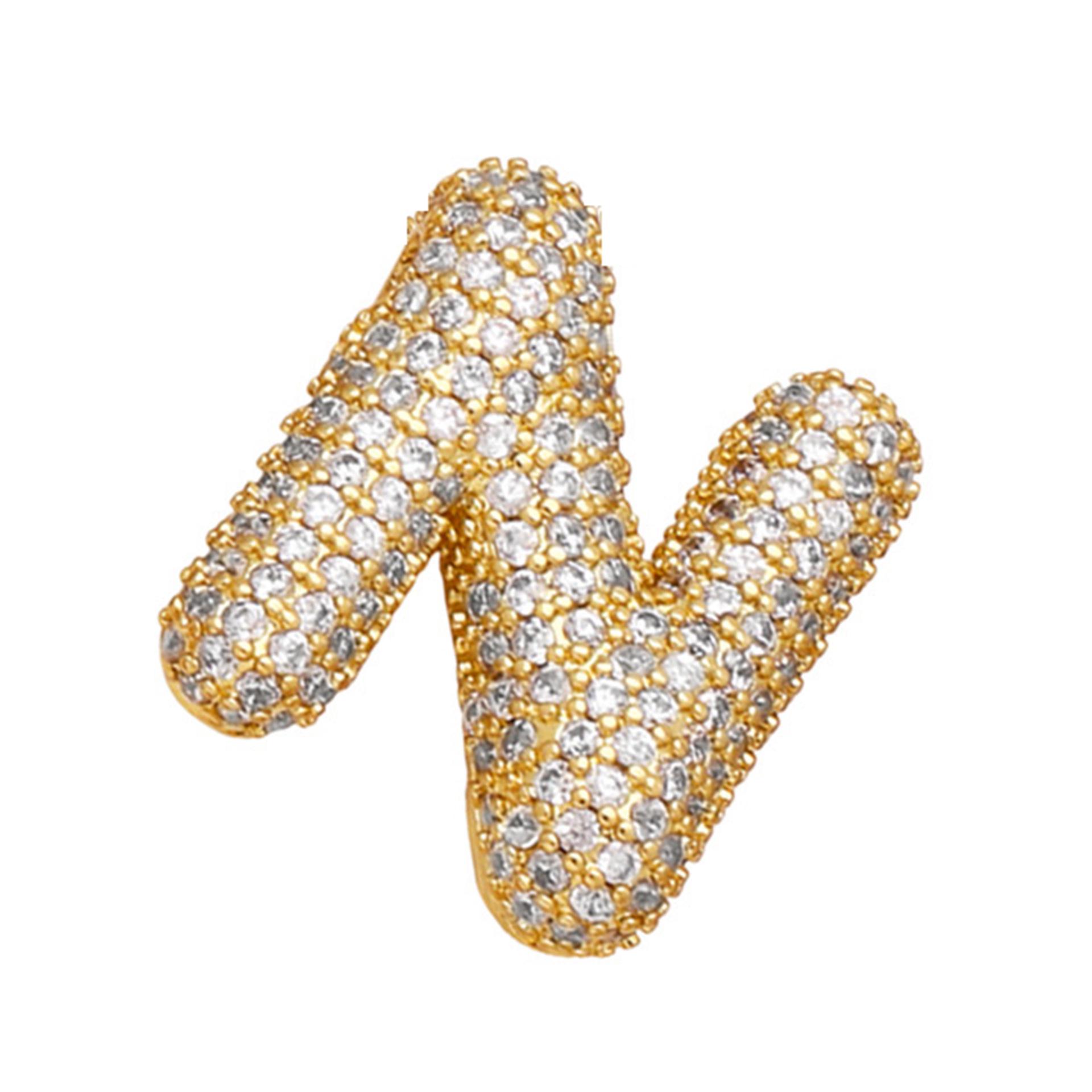 

Подвеска-буква в виде полого бриллиантового шара из 18-каратного золота с цирконовой инкрустацией для женщин