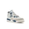 Air Jordan 4 Retro PS Military Blue 2024 Kids Sneakers White Off-White Neutral-Grey BQ7669-141
