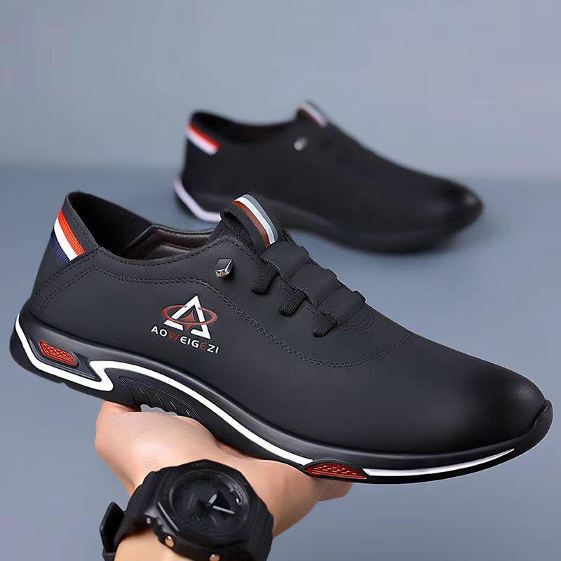 Men's Versatile Casual Shoes Soft Bottom Lightweight Anti-slip Comfortable Fit Round Toe Rubber Outsole Non-slip Leisure Footwea