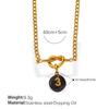 Summer Beach Wind Dopamine Contrast Digital Card Knotted Necklace Gold Plated Stackable Collarbone Chain
