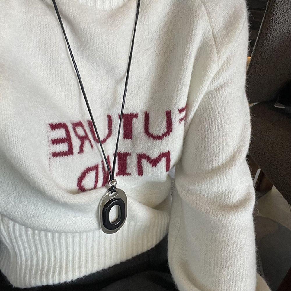 Simple Heart Pendant Necklace Adjustable Long Leather Rope Charm Chokers Clavicle Chain  Party