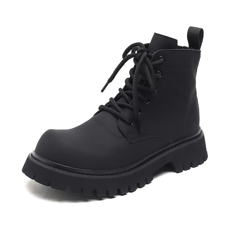 

Модная осенне-зимняя мужская обувь. Трендовый минималистичный дизайн. Для прогулок на открытом воздухе, езды на мотоцикле, повседневной носки в офисе. Молодежная и взрослая теплая обувь. 44 чёрный