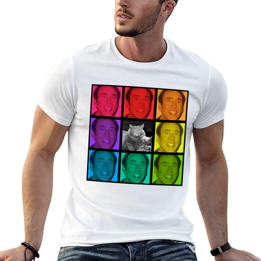 Nicolas Cage Stage Name Actor and Filmmaker Coppola Received Many Awards Rainbow Feat Nic Cage Cat Cool T-shirt