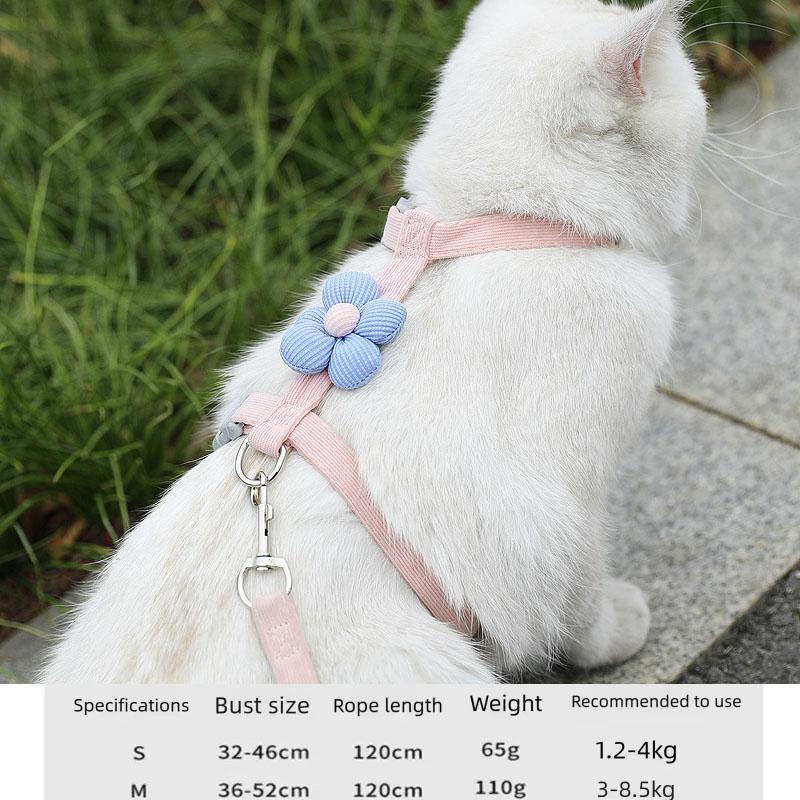 

Cat Neck Belt Strip Anti Escape Vest Harness for Cat Leash and Kitten Walking Harness MXQQY03 S-(1.2-4KG)