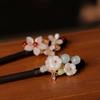 Retro Flower Hair Forks Long Tassels Wooden Hair Sticks Pearls Bead Step Shake Chinese Wedding Bridal Hairpins Clips Jewelry