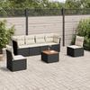 VidaXL Garden Lounge Set with Cushions 7 Pcs, Patio Sofas, Patio Furniture Set, Outdoor Furniture, Black 3255881