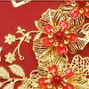 Elegant Chinese Style Bride Group Fan Vintage Flower Decorative Fan Handmade Xiuhe Fan Hanfu Fan Wedding Party