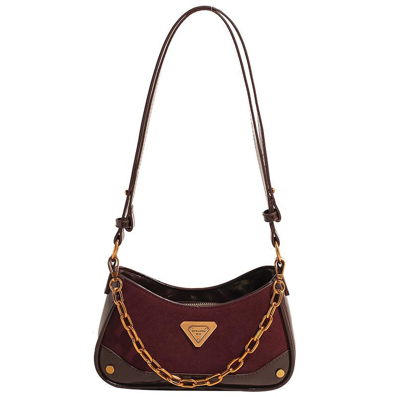 

Сумка подмышку женская новая модная большая вместительная сумка на плечо повседневная модная ветряная цепочка диагональная маленькая квадратная сумка красный