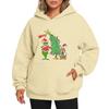 Ladies' Christmas Style Printed Hoodie With Wool And Pockets For Women