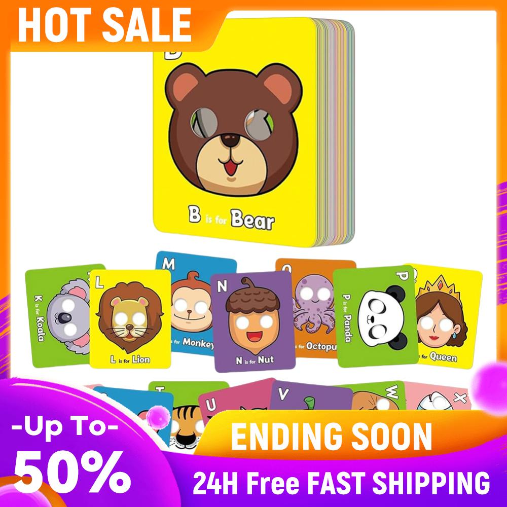 

26 PCs Alphabet Flash Cards with Animal Masks Colorful Alphabet Mask Cards Letter Cards for Kids Preschool Learning Activities China Mainland