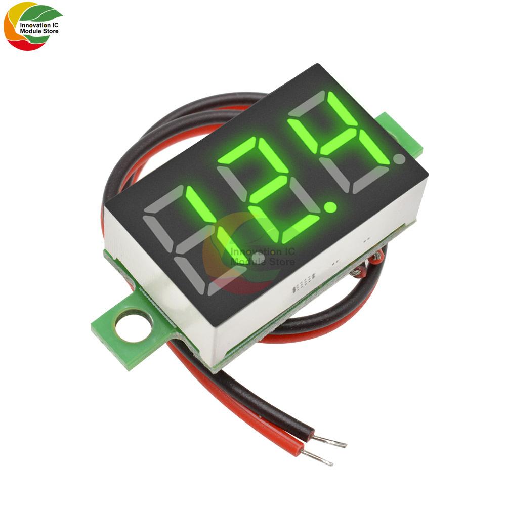 DC 12V 0.36 Inch 2 Wire Red Blue White Green Mini Digital LED Display Voltmeter Panel Voltage Meter 3-Digit Adjustment Voltmeter