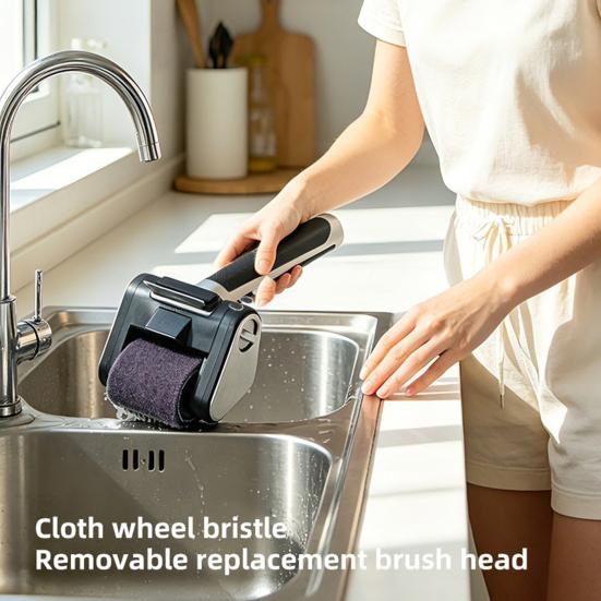 DYS Cordless Electric Grill Brush, Bristle Free BBQ Cleaning Brush with Roller, Rechargeable Stainless Steel Grate Scraper for Outdoor Grid