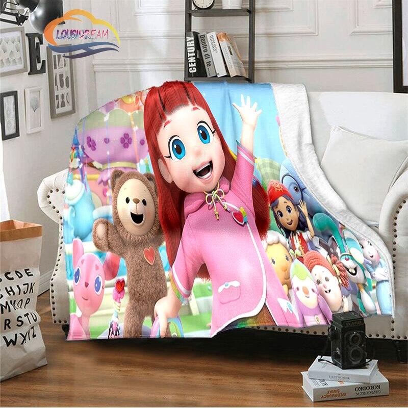 3D-tekenfilmserie Rainbow Ruby Kinderdeken Lulu en beer schattige deken Intelligentie en avontuur deken Animatie deken