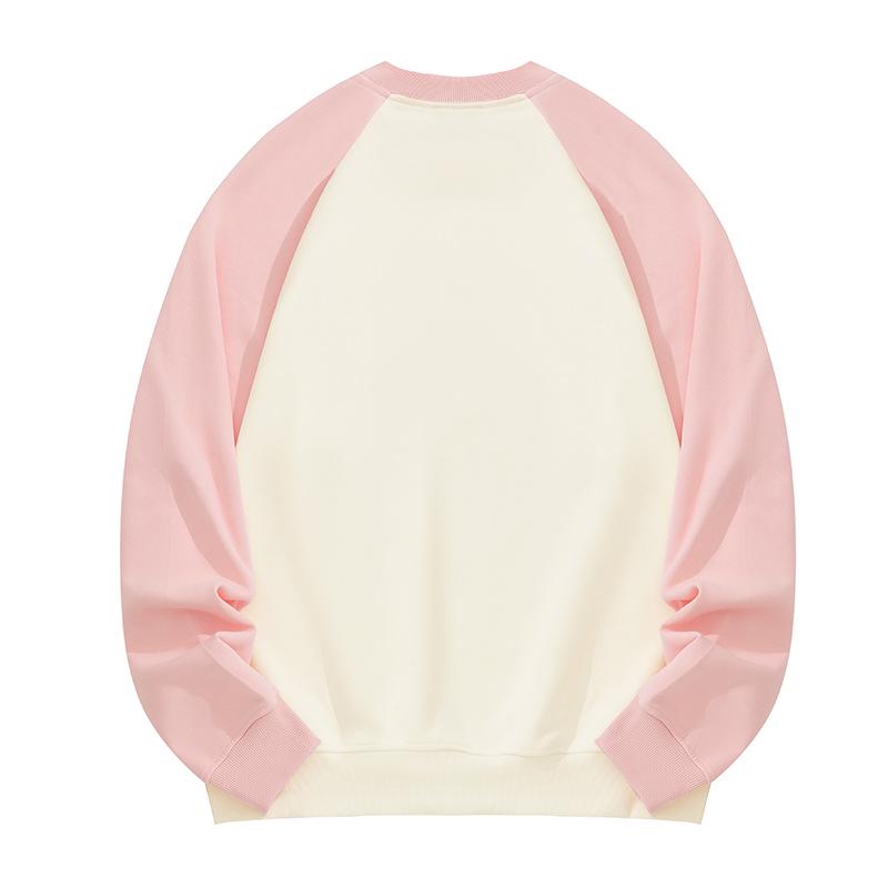 2023 Autumn Unisex Patchwork Long-Sleeved Solid Color Loose Round Neck Hoodie