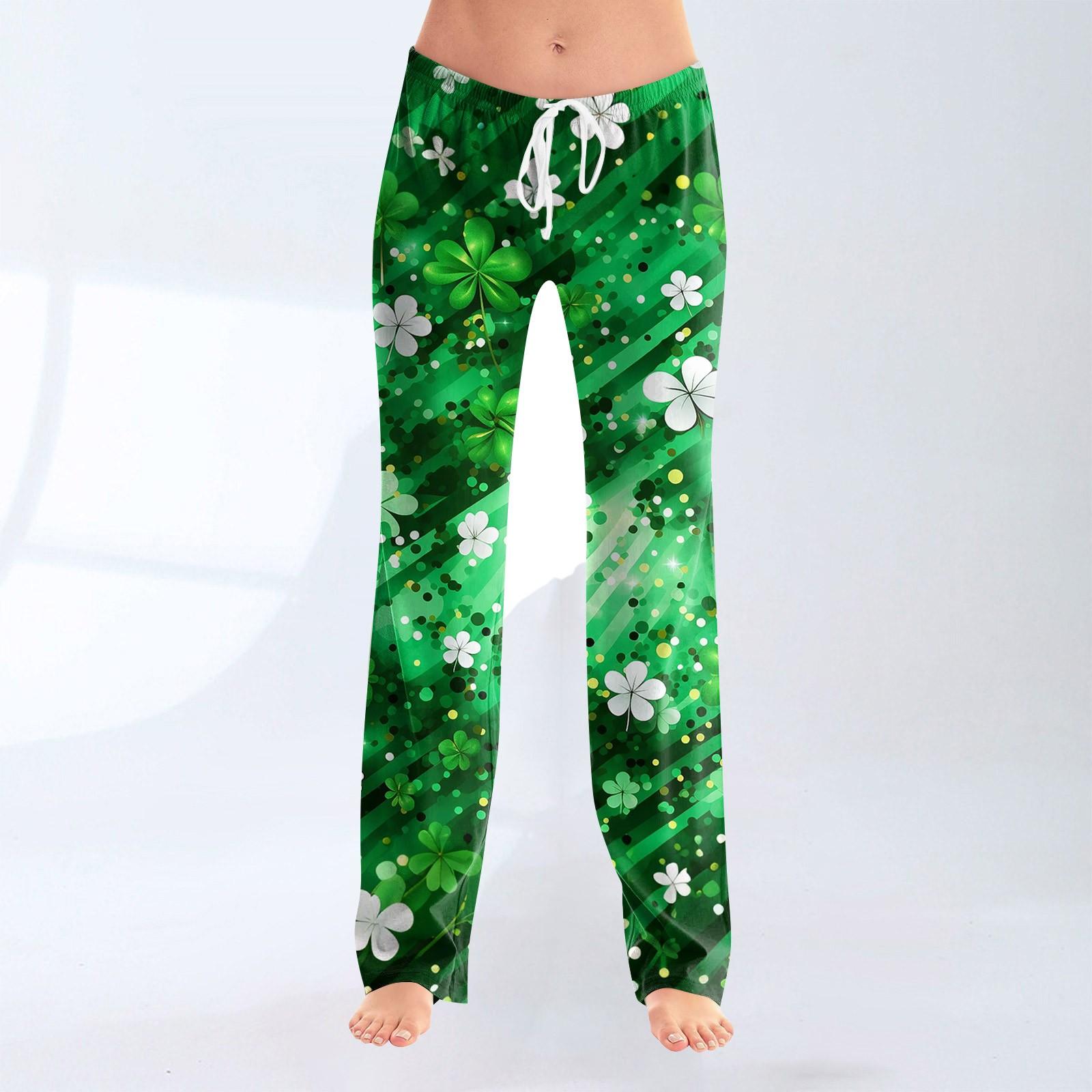 

Жіноча мода вільного повсякденного стилю St. Повсякденні штани з принтом до Дня Патрика XL