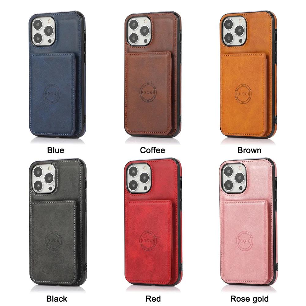 Flip Magnetic Wallet Phone Case for IPhone 13 12 Mini 16 15 14 11 Pro Max  XS XR 7 8 6 6s Plus Credit Card Holder Leather Cover