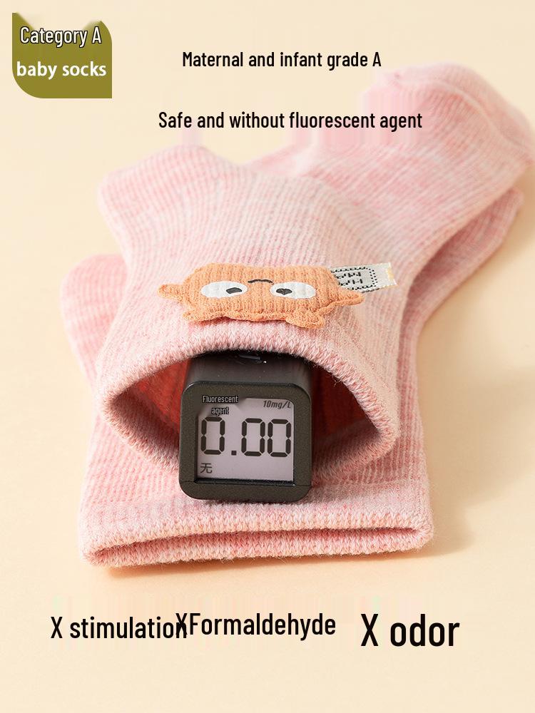 Korean Style Baby Antibacterial Mid-Calf Socks – Combed Cotton, Odor-Resistant, Newborn Spring/Autumn Collection.