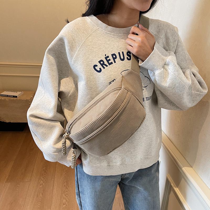 

2025 Women s Casual Corduroy Crossbody Fanny Pack - Single Shoulder Bag with Lazy Style жёлтый/имбирный