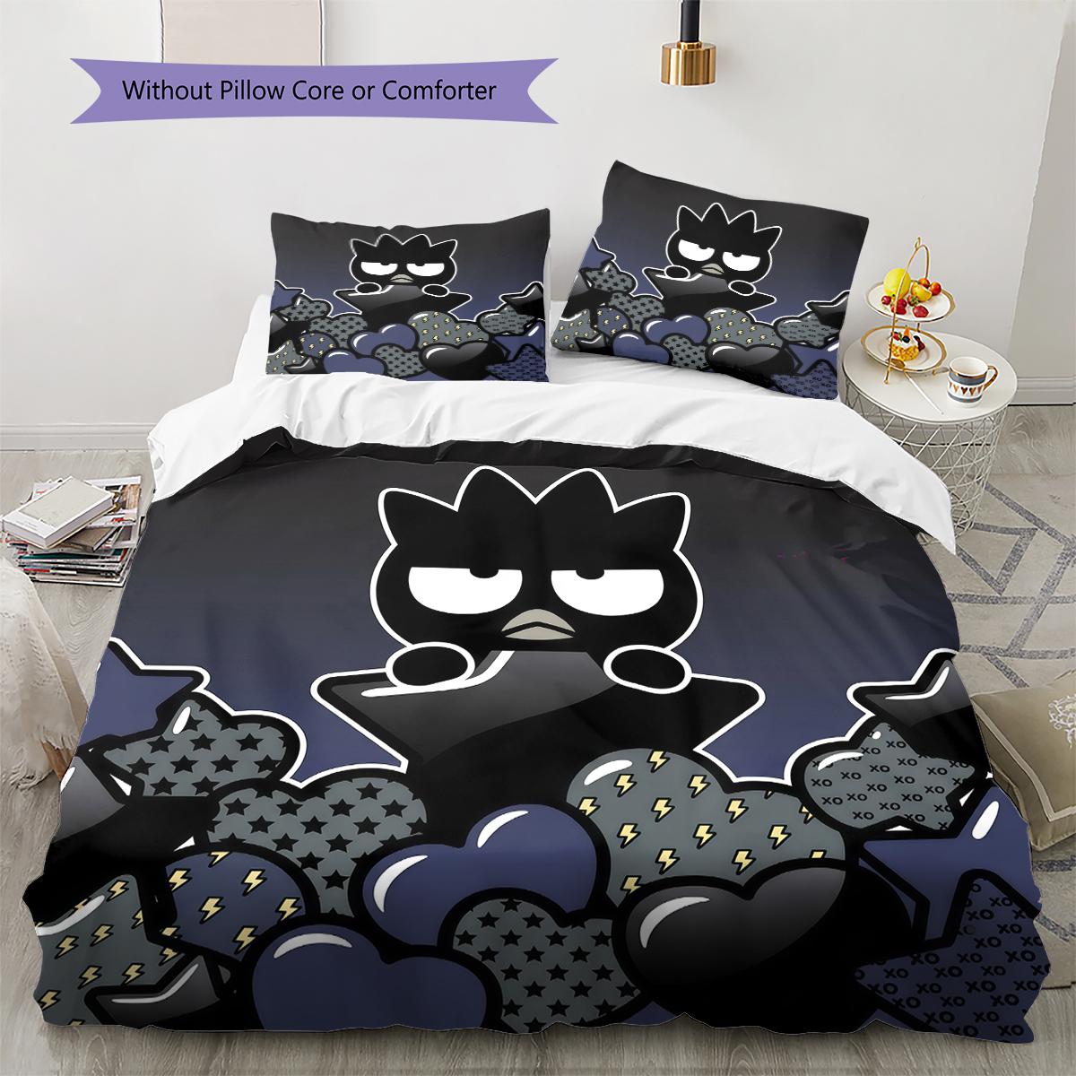 

Badtz-Maru Pattern Bedding,Quilt Set Quilt Cover Pillowcase Home Birthday Gift(1 * duvet cover + 2 * pillowcase, without core) 135x200cm