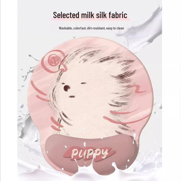 Cute Girl Dog Wrist Rest Mouse Pad & Keyboard Pillow for Office Desk