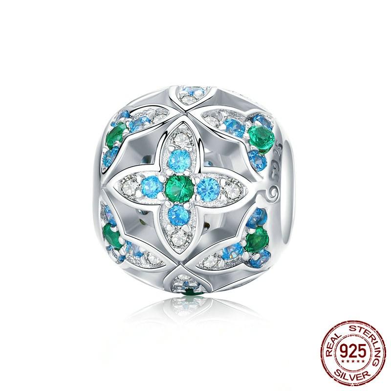 Fit Europe Bracelet Original 925 Sterling Silver Cactus Pineapple Flower Beads S925 Pink CZ Cherry Blossom Charms Diy Jewelry