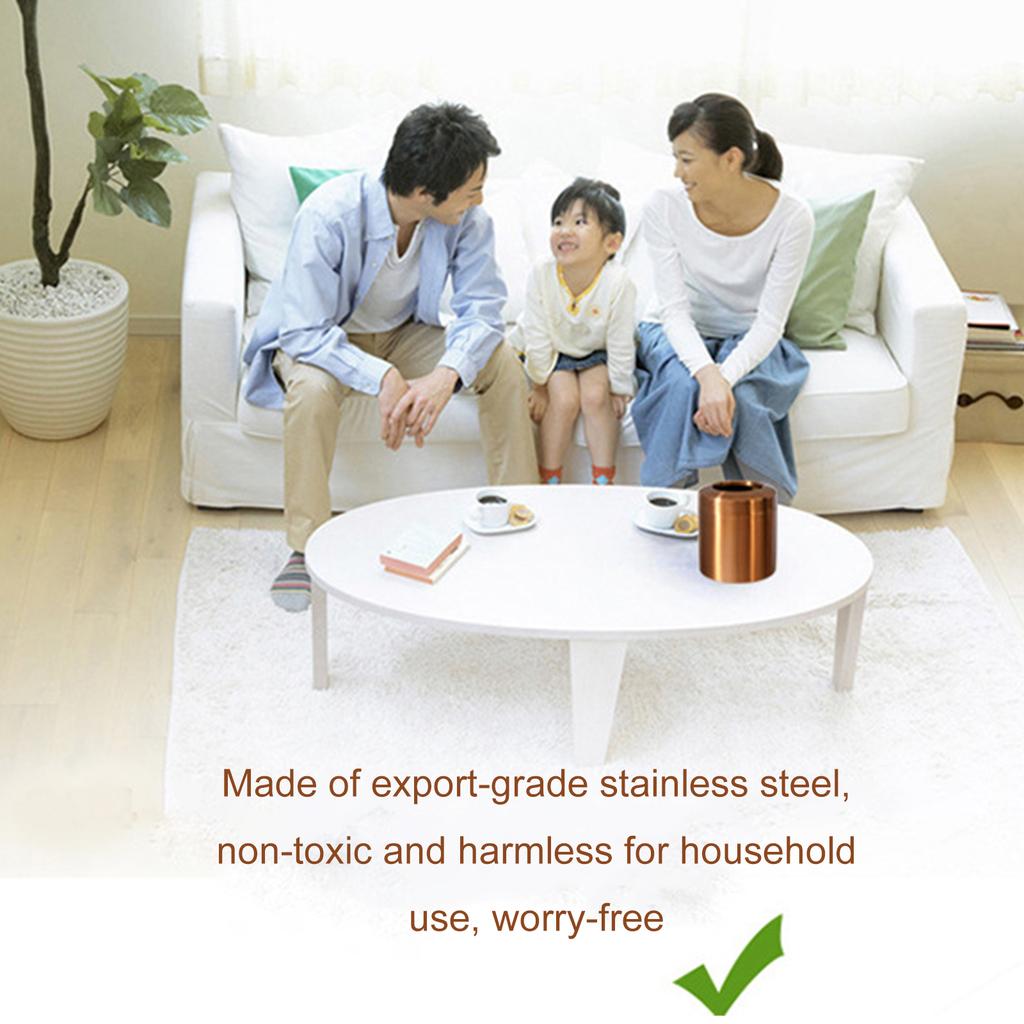 Fashion Home Office Desk Trash Bin Stainless Steels Swing Top Lid Small Waste Organizers Rubbish Can For Tight Space