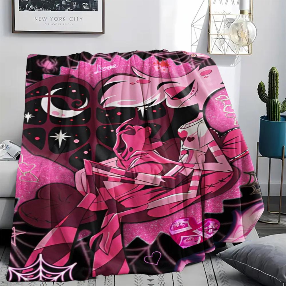 1Pc Angel Anime Print Flannel Blanket, High Quality Comfortable for All Seasons, Home Decor, Warmth and Comfort, Perfect for Christmas Gifts 05