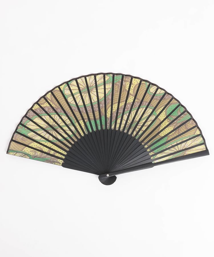 Titicaca Ethnic Print Folding Fan with Storage Japanese Clothing Free ZOSCBD7044 Women's Bag, Accessory, Size, Yellow,