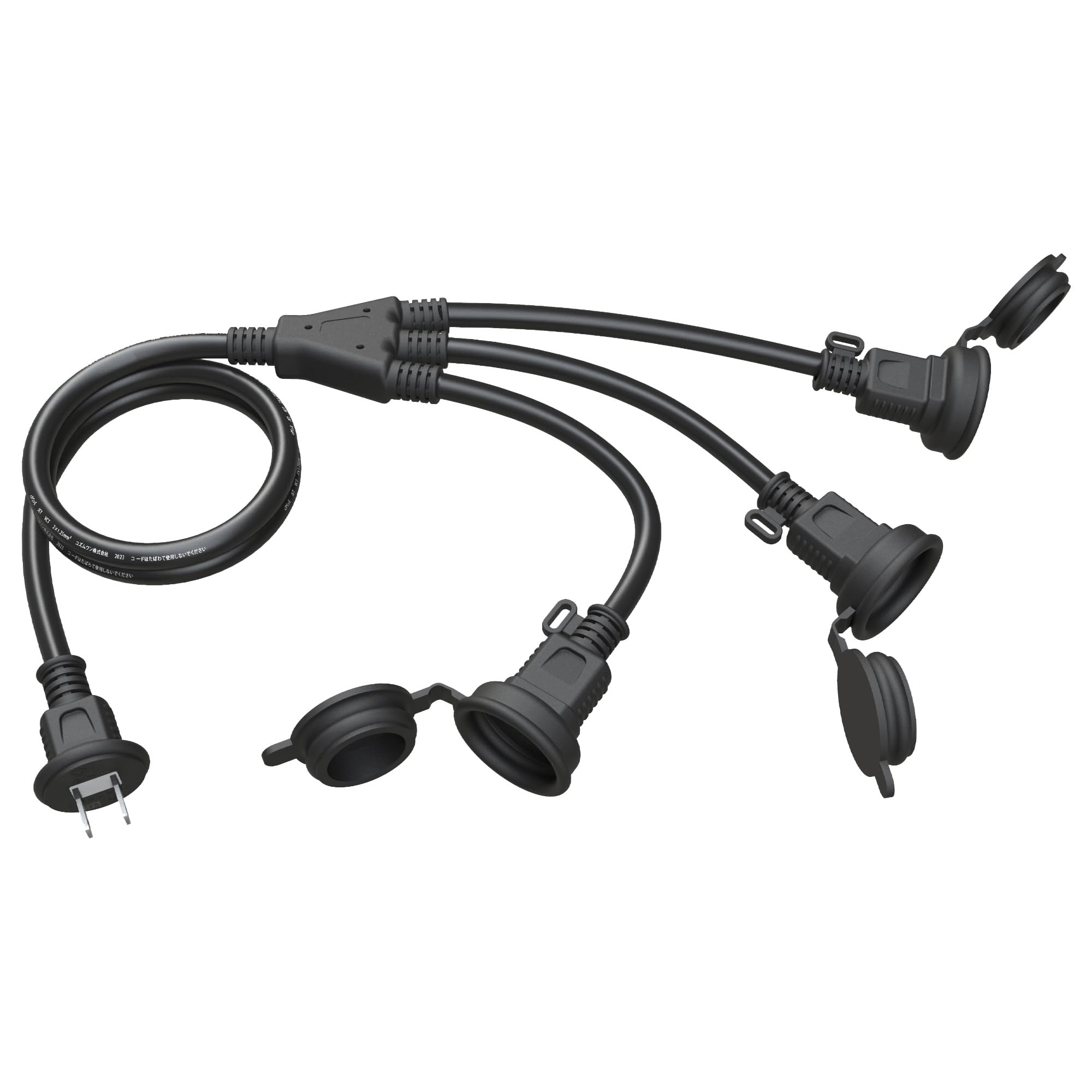 

Extension Cord 3 Branches 1m 3m 5m 10m Extension Cable Connectable Power Cable Power Cord Power Supply Distribution Cord Rainproof Dripproof with Cap