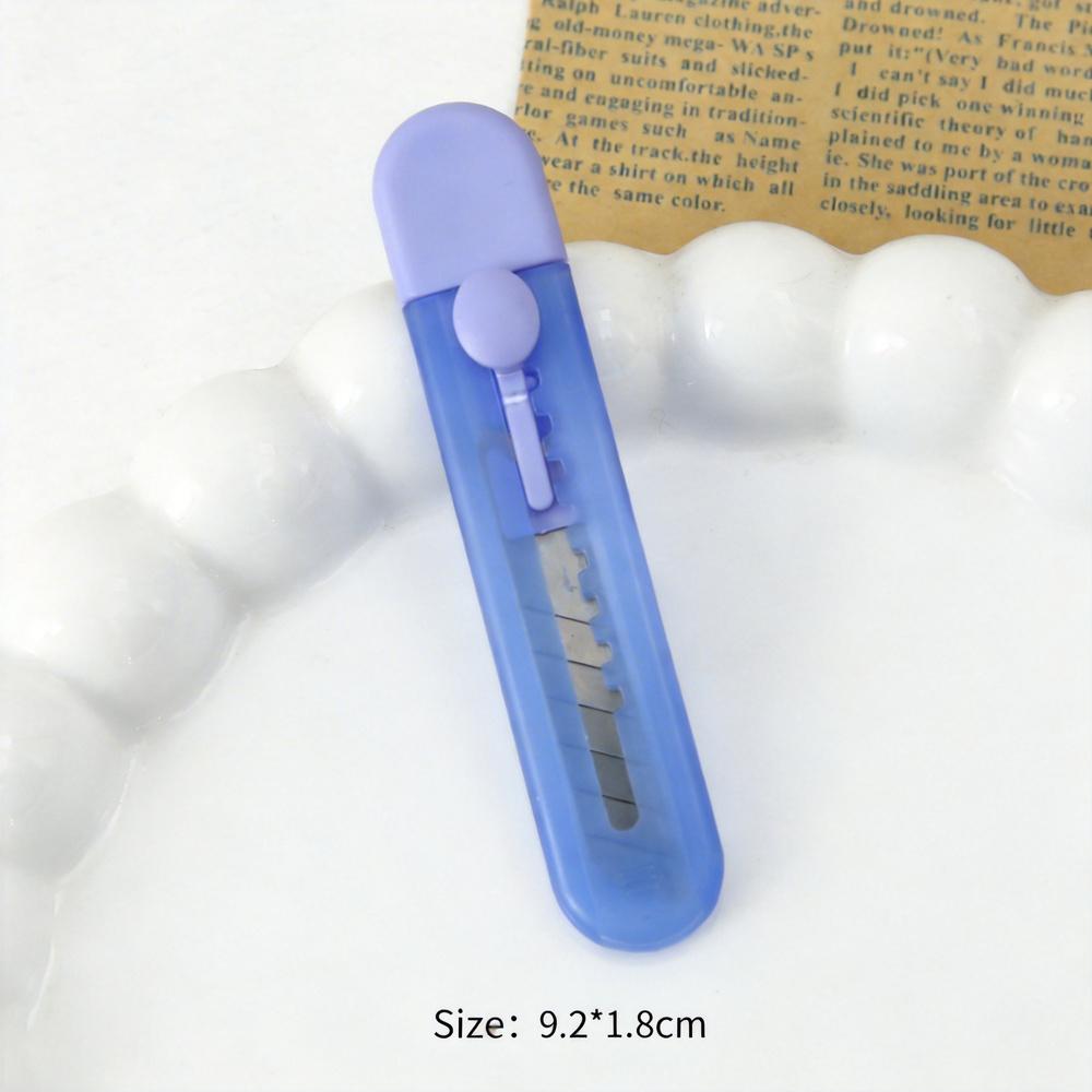 

Transparent Utility Knife Lightweight Mini Paper Cutter Frosted Art Knife Transparent Portable Box Cutter For Daily Unboxing синий