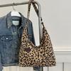 Leopard Print New Fashion Tote Casual Personality Large Capacity Shoulder Leopard Print Shoulder Bag Autumn and Winter Retro Soft Bag