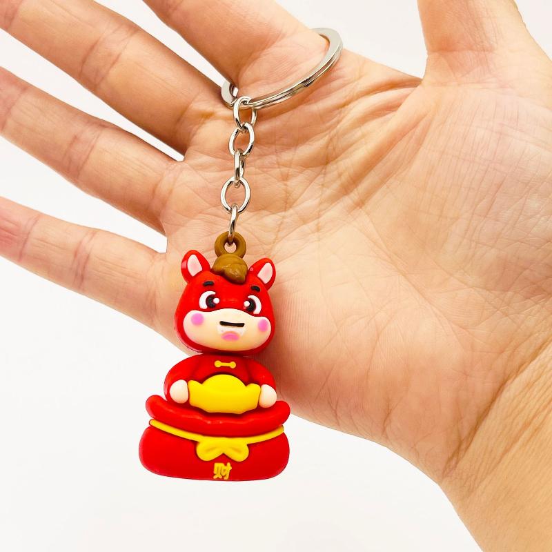 Süßer Schlüsselanhänger 2026 Jahr des Pferdes Tierkreis Pony Anhänger Paar Rucksack Schmuck Neujahr Erfolg Ankunft Modisches Accessoire