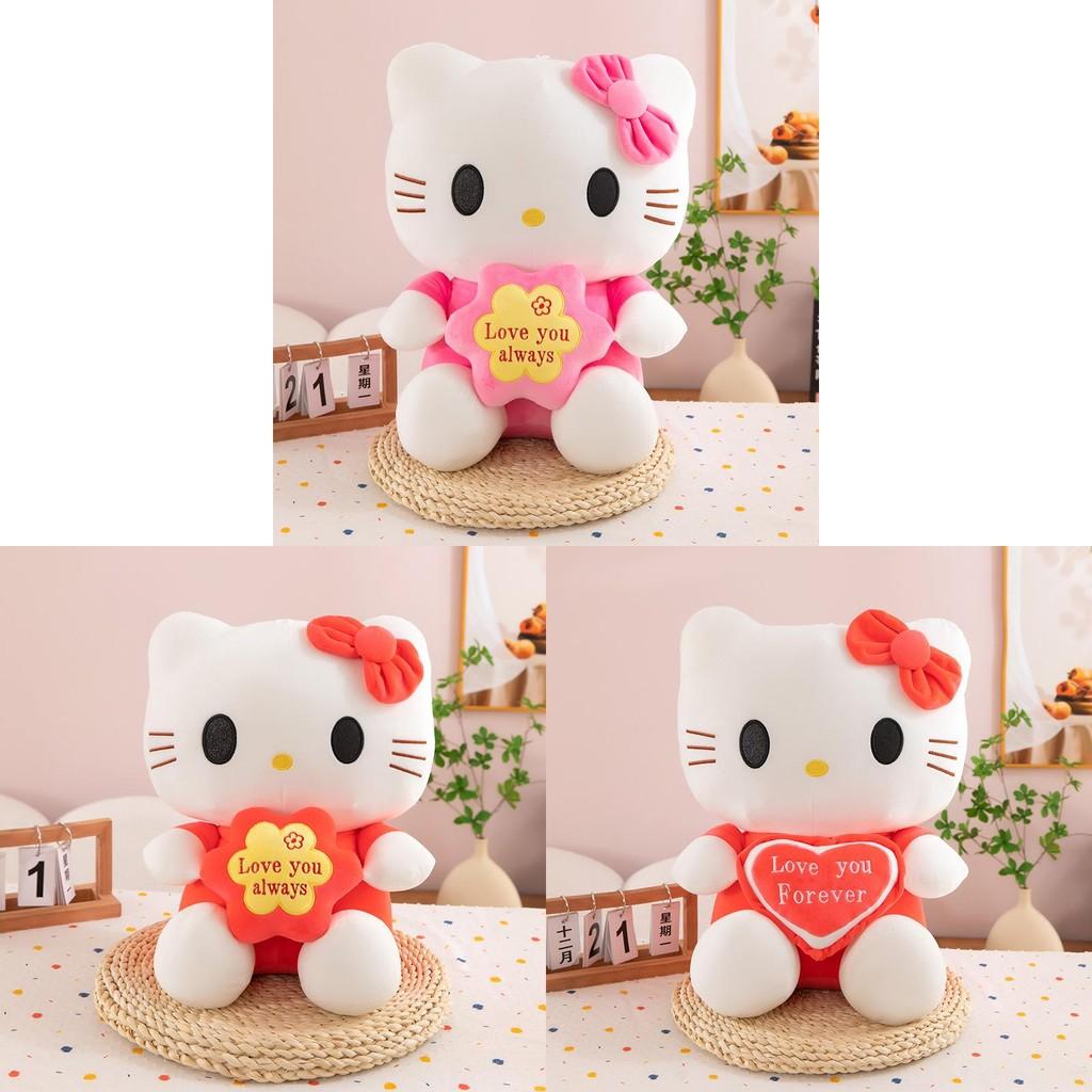 Flower Hellokitty Plush Doll Heart Cat Stuffed Toy Strawberry Angel Decoration