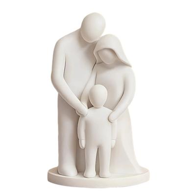 Family of 3 Figurine, 3D Printed Parents And Kids Statue, Minimalist Abstract Family Sculpture for Living Room Bedroom Shelf Desk
