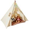 VEVOR Kids Play Tent, Teepee Tent for Kids 1-5 Years Old, Toddler Tent with Mat and Plush Decorative Balls