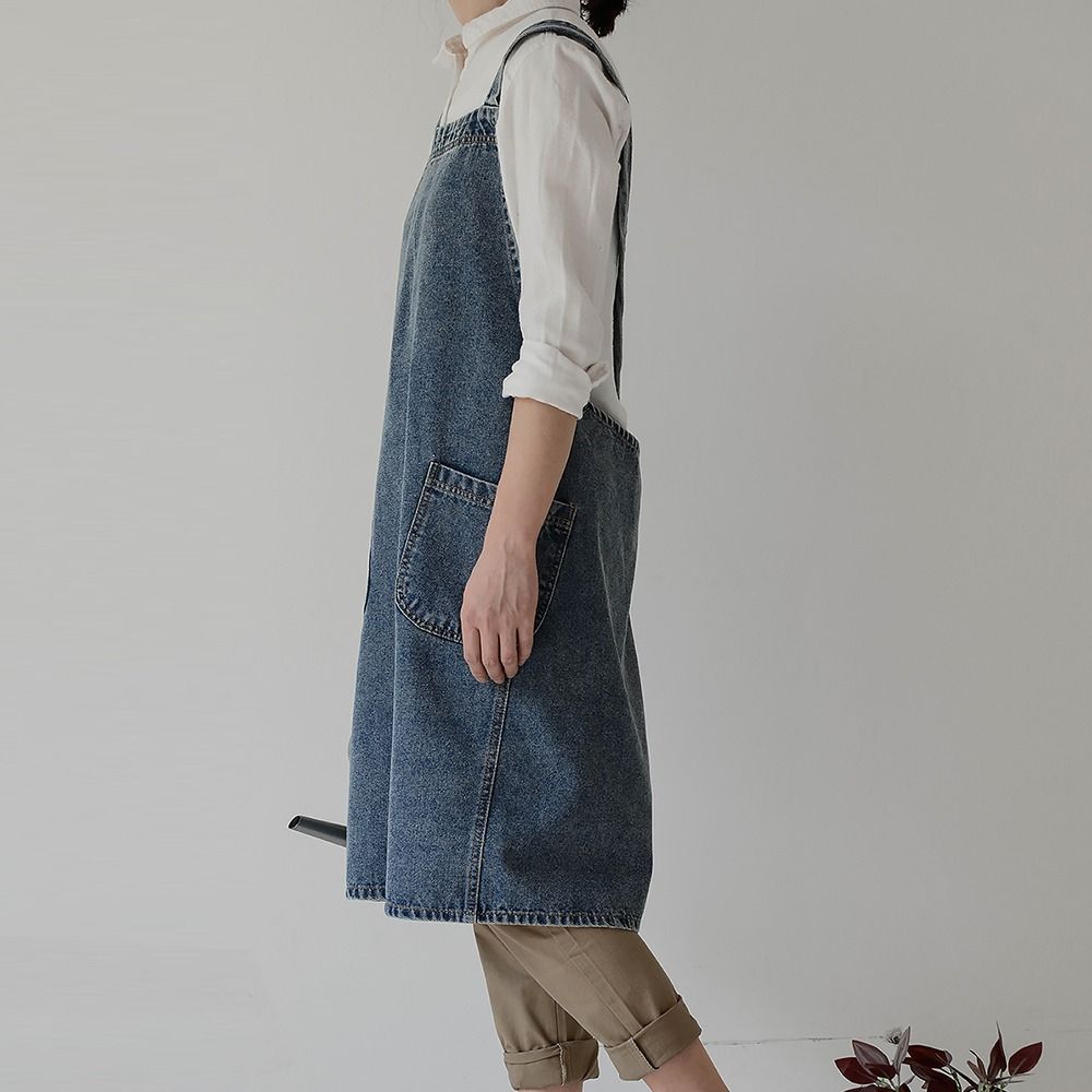 Canvas Gardening Baking Apron Antifouling Kitchen Aprons Japanese Denim Apron  Chef and Servers