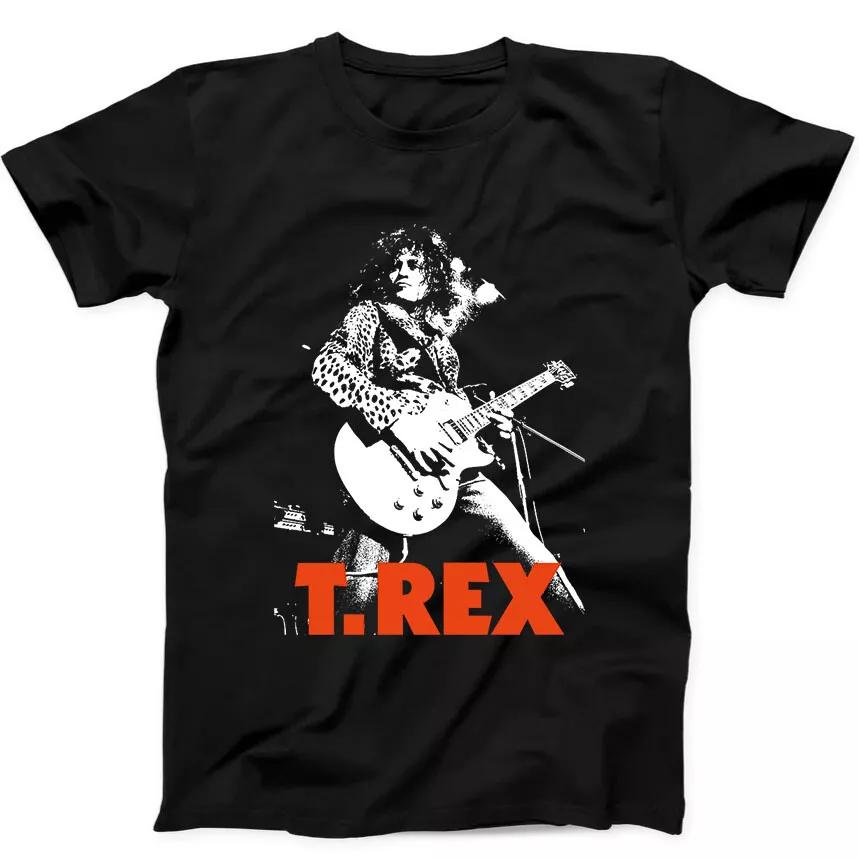 T.Rex Rock Band Marc Bolan Music Trex Best Seller Gift Tee Black T Shirt Graphic Short Sleeve Shirt Unisex Men Women Summer