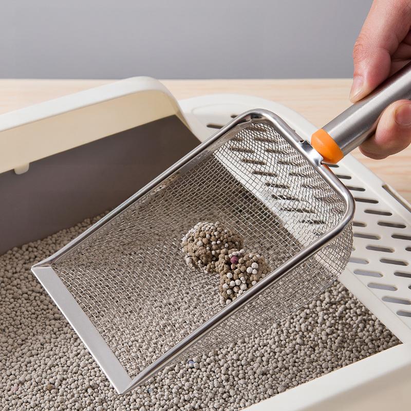 Stainless Steel Cat Litter Scoop Durable Mesh Kitten Litter Cleaner Pet Cleaning Tools with Hanging Hole Cat Accessories