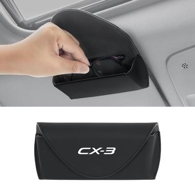 Compatible avec Lunettes de Soleil de Voiture Protège Lunettes de Voiture Lunettes de Voiture Lunettes de Soleil Magnétiques Cuir PU avec CX-3, Support, Lunettes, Haute Qualité